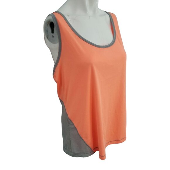 Old Navy Active Racerback Tank Top Sz Large Orange and Grey Breathable Exercise - Picture 3 of 4